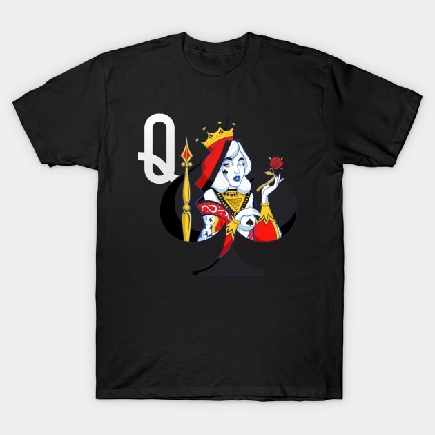 Queen of Spades T-Shirt by ladygoliath